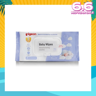 PIGEON Baby Wipes Moisturizing Cloths Wipes (Recommended For Newborns & No Alcohol) 70s