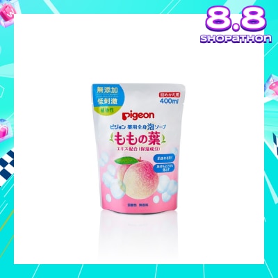 PIGEON Baby Body Foam Refill Peach Leaf 400ml (Expiry: Oct`2025)