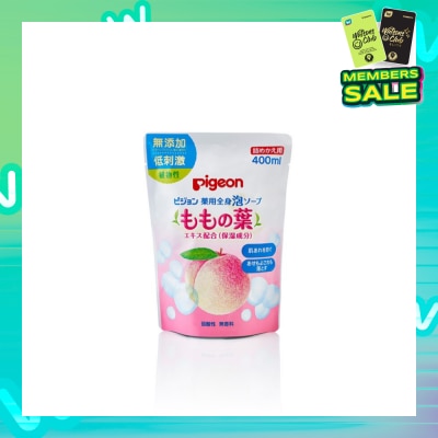 PIGEON Baby Body Foam Refill Peach Leaf 400ml (Expiry: Oct`2025)