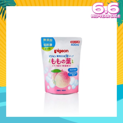 PIGEON Baby Body Foam Refill Peach Leaf 400ml (Expiry: Oct`2025)