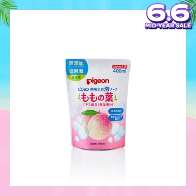 PIGEON Baby Body Foam Refill Peach Leaf 400ml (Expiry: Oct`2025)