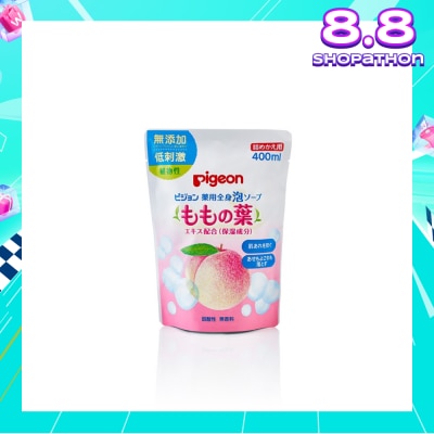 PIGEON Baby Body Foam Refill Peach Leaf 400ml (Expiry: Oct`2025)