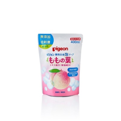 PIGEON Baby Body Foam Refill Peach Leaf (Suitable for Newborn onwards) Removes Dirt & Sweat 400ml