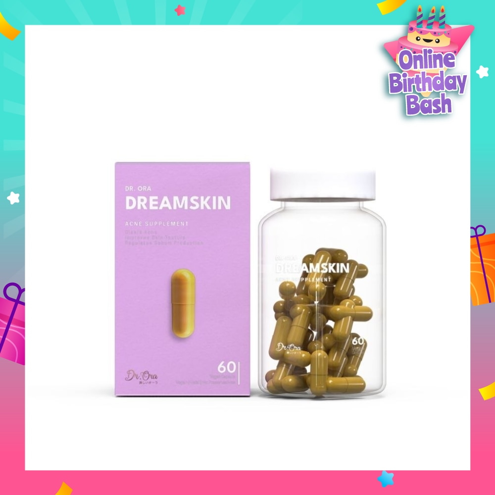 Dreamskin Acne Supplement Capsules (Clears Acne, Reduce Inflammation, Improves Oily Skin) 60s