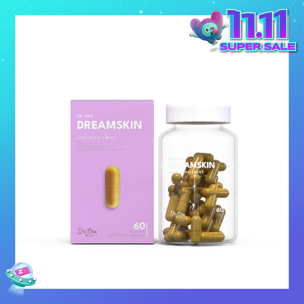 Dreamskin Acne Supplement Capsules (Clears Acne, Reduce Inflammation, Improves Oily Skin) 60s