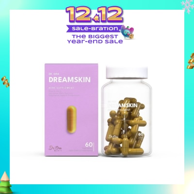 DR ORA Dreamskin Acne Supplement Capsules (Clears Acne, Reduce Inflammation, Improves Oily Skin) 60s