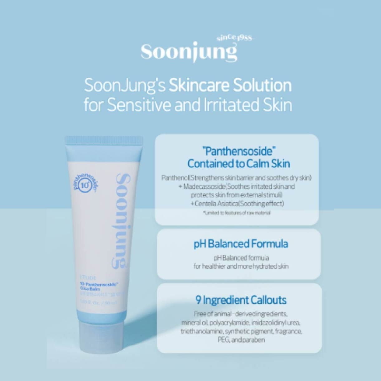 Soonjung 10-Panthensoside Cica Balm (Hypoallergenic Cica Balm For Intensive Soothing Care) 50ml