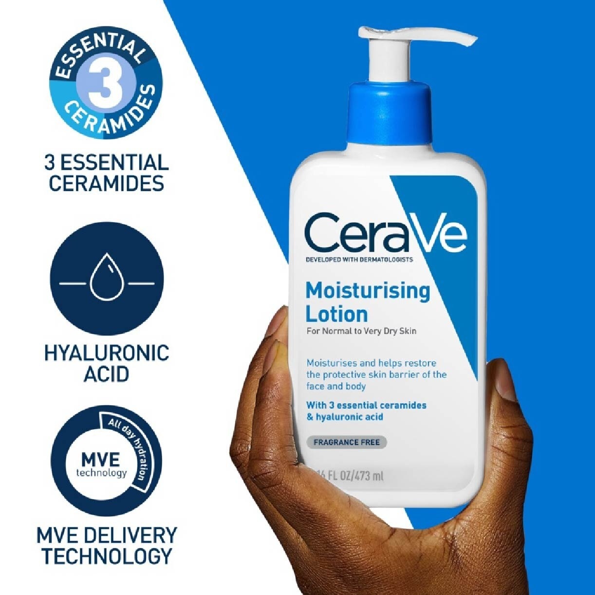 CERAVE Daily Moisturising Lotion 473ml | Derma Skin Care | Watsons