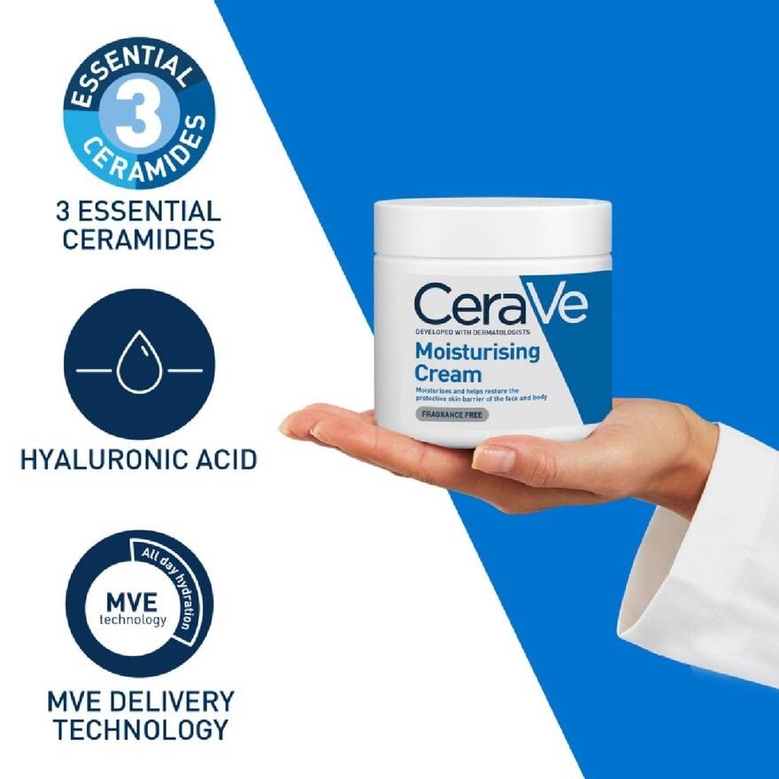 CERAVE Moisturizing Cream 454g | Derma Skin Care | Watsons Singapore