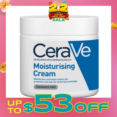 CERAVE Moisturizing Cream (Help Restore Protective Skin Barrier of Face & Body) 454g