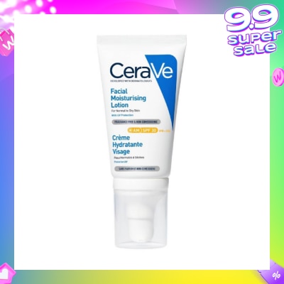 CERAVE AM Facial Moisturizing Lotion UVB + UVA SPF30 (For Normal to Dry Skin) 52ml