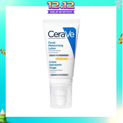CERAVE AM Facial Moisturizing Lotion UVB + UVA SPF30 (For Normal to Dry Skin) 52ml