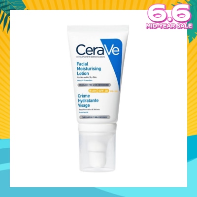 CERAVE AM Facial Moisturizing Lotion UVB + UVA SPF30 (For Normal to Dry Skin) 52ml