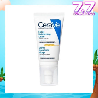 CERAVE AM Facial Moisturizing Lotion UVB + UVA SPF30 (For Normal to Dry Skin) 52ml