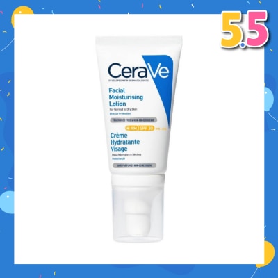 CERAVE AM Facial Moisturizing Lotion UVB + UVA SPF30 (For Normal to Dry Skin) 52ml