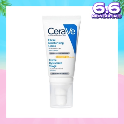 CERAVE AM Facial Moisturizing Lotion UVB + UVA SPF30 (For Normal to Dry Skin) 52ml