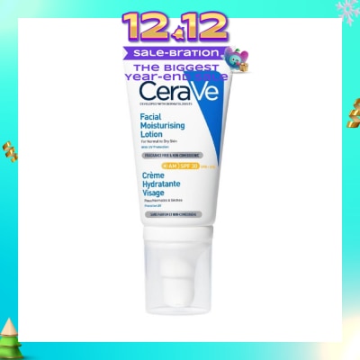 CERAVE AM Facial Moisturizing Lotion UVB + UVA SPF30 (For Normal to Dry Skin) 52ml