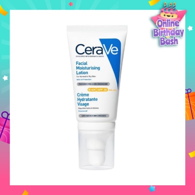 CERAVE AM Facial Moisturizing Lotion UVB + UVA SPF30 (For Normal to Dry Skin) 52ml