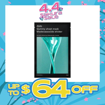 ABIB - Gummy Sheet Mask Madecassoside Sticker (Gives Immediate Cooling Effect And Instant Hydration) 30ml