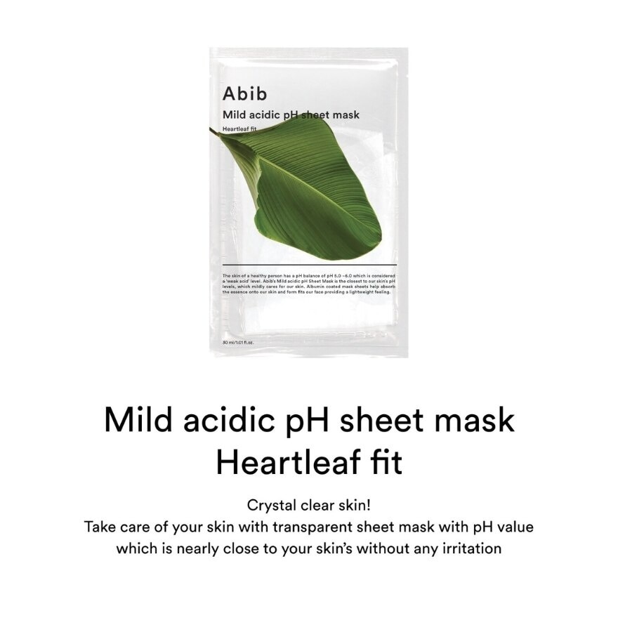 Mild Acidic Ph Sheet Mask Heartleaf Fit (Tighten The Skin And Improve Skin Elasticity) 30ml