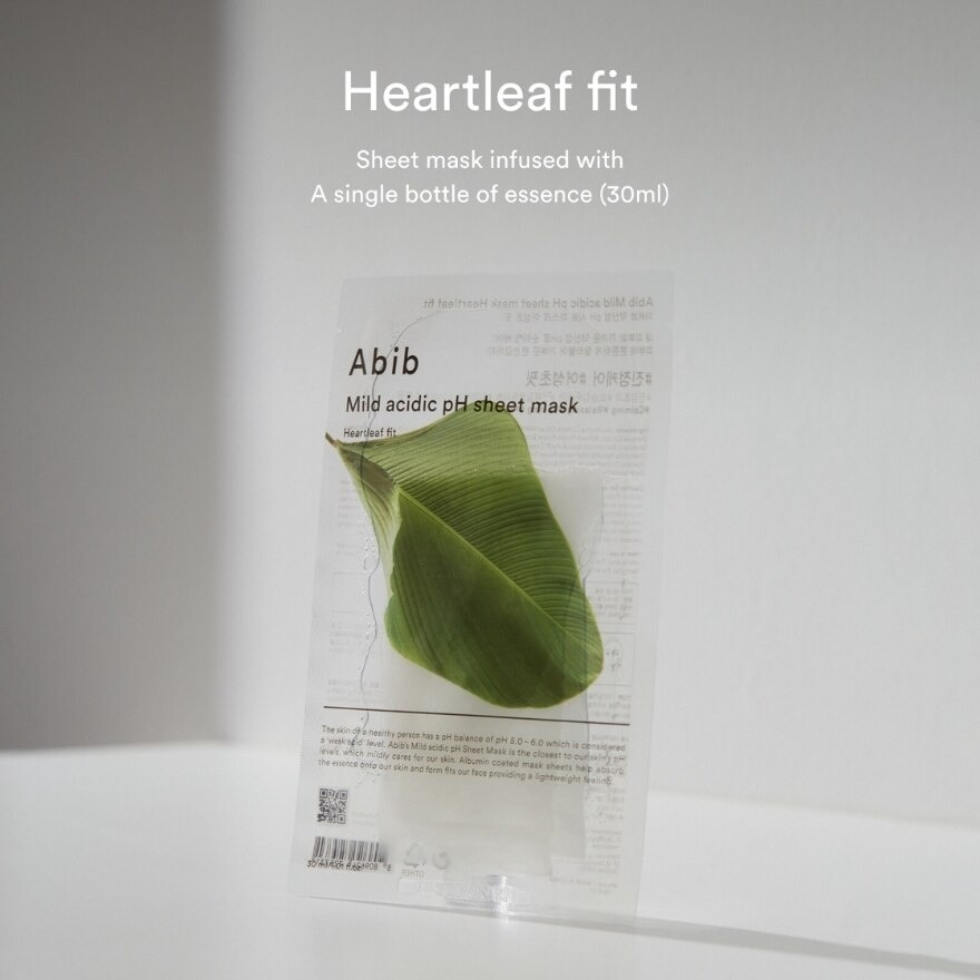 Mild Acidic Ph Sheet Mask Heartleaf Fit (Tighten The Skin And Improve Skin Elasticity) 30ml