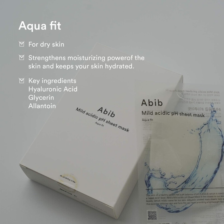 Mild Acidic Ph Sheet Mask Aqua Fit (Tighten The Skin And Improve Skin Elasticity) 30ml