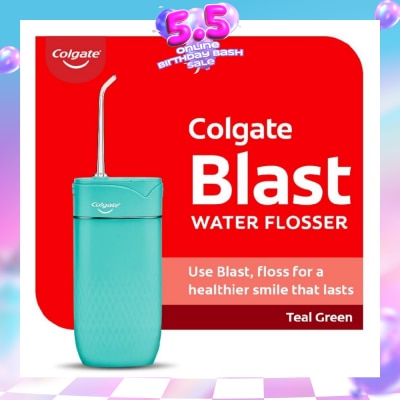 COLGATE - Portable Blast Water Flosser Teal Green Packset consists Flosser 1s + Nozzle 2s + USB Cord 1s