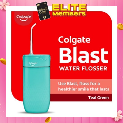 COLGATE Portable Blast Water Flosser Teal Green Packset consists Flosser 1s + Nozzle 2s + USB Cord 1s