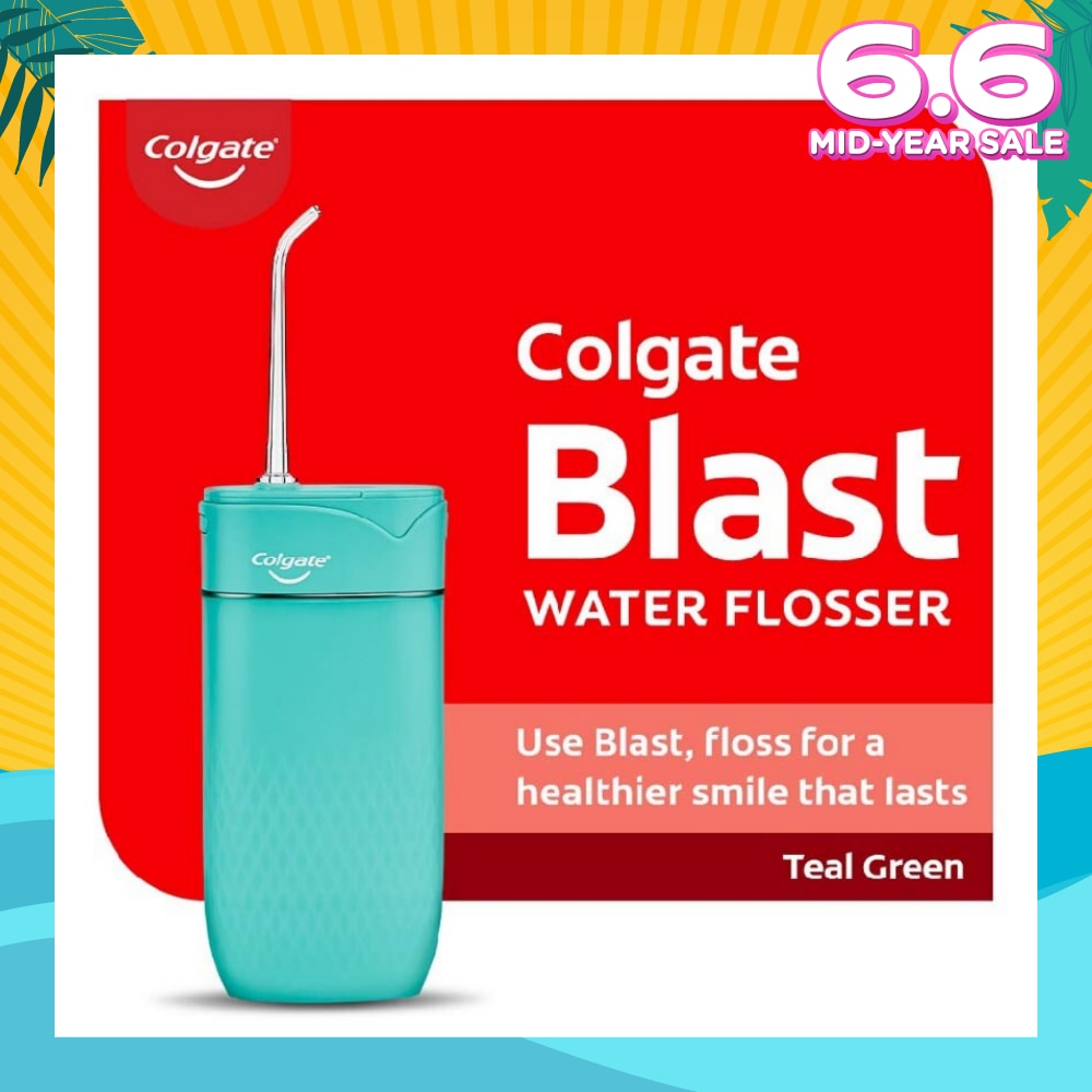 Portable Blast Water Flosser Teal Green Packset consists Flosser 1s + Nozzle 2s + USB Cord 1s