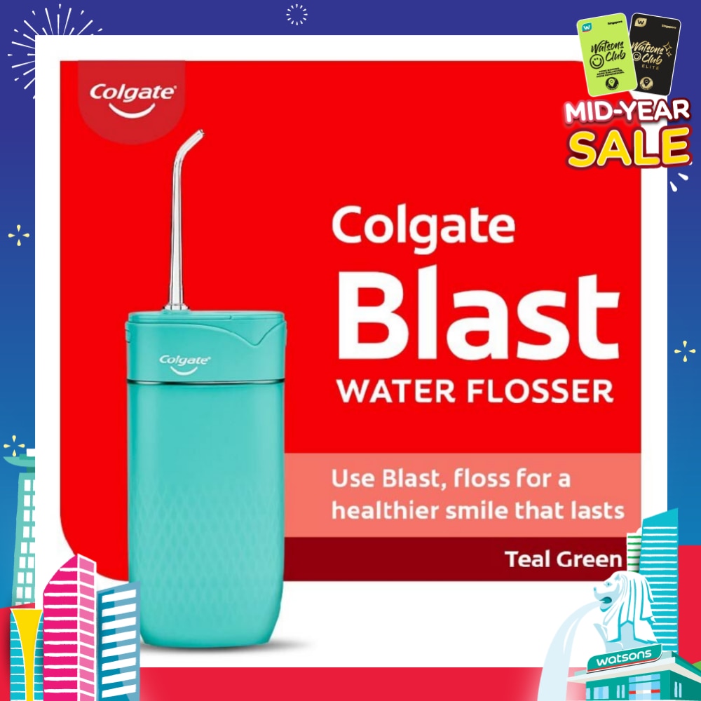Portable Blast Water Flosser Teal Green Packset consists Flosser 1s + Nozzle 2s + USB Cord 1s