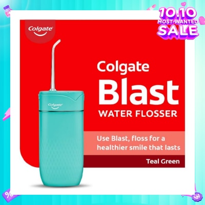 COLGATE Portable Blast Water Flosser Teal Green Packset consists Flosser 1s + Nozzle 2s + USB Cord 1s