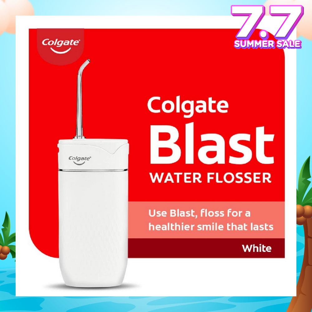 Portable Blast Water Flosser White Packset consists Flosser 1s + Nozzle 2s + USB Cord 1s