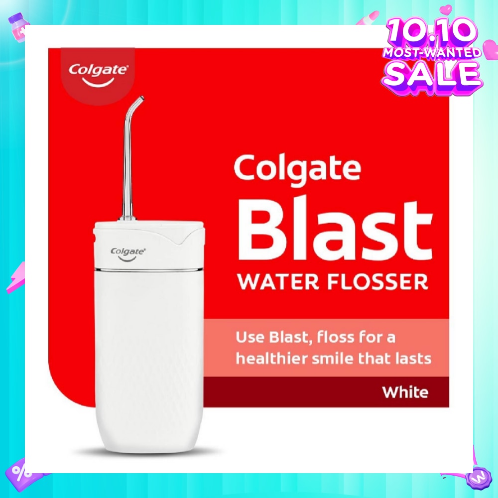 Portable Blast Water Flosser White Packset consists Flosser 1s + Nozzle 2s + USB Cord 1s