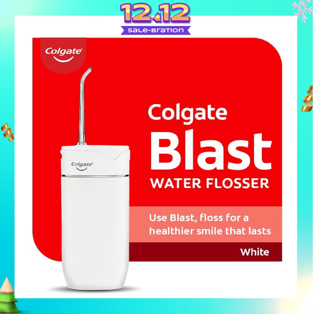 Portable Blast Water Flosser White Packset consists Flosser 1s + Nozzle 2s + USB Cord 1s