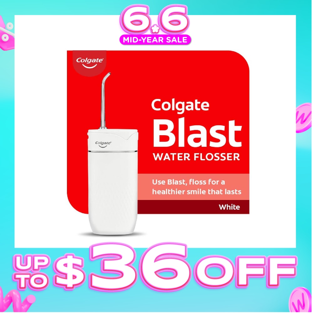 Portable Blast Water Flosser White Packset consists Flosser 1s + Nozzle 2s + USB Cord 1s