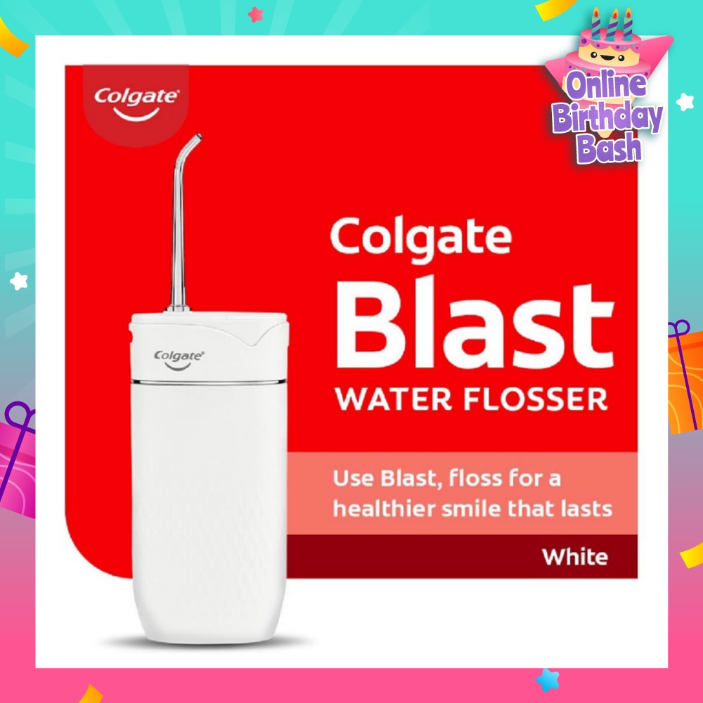 Portable Blast Water Flosser White Packset consists Flosser 1s + Nozzle 2s + USB Cord 1s