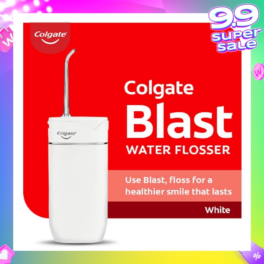 Portable Blast Water Flosser White Packset consists Flosser 1s + Nozzle 2s + USB Cord 1s