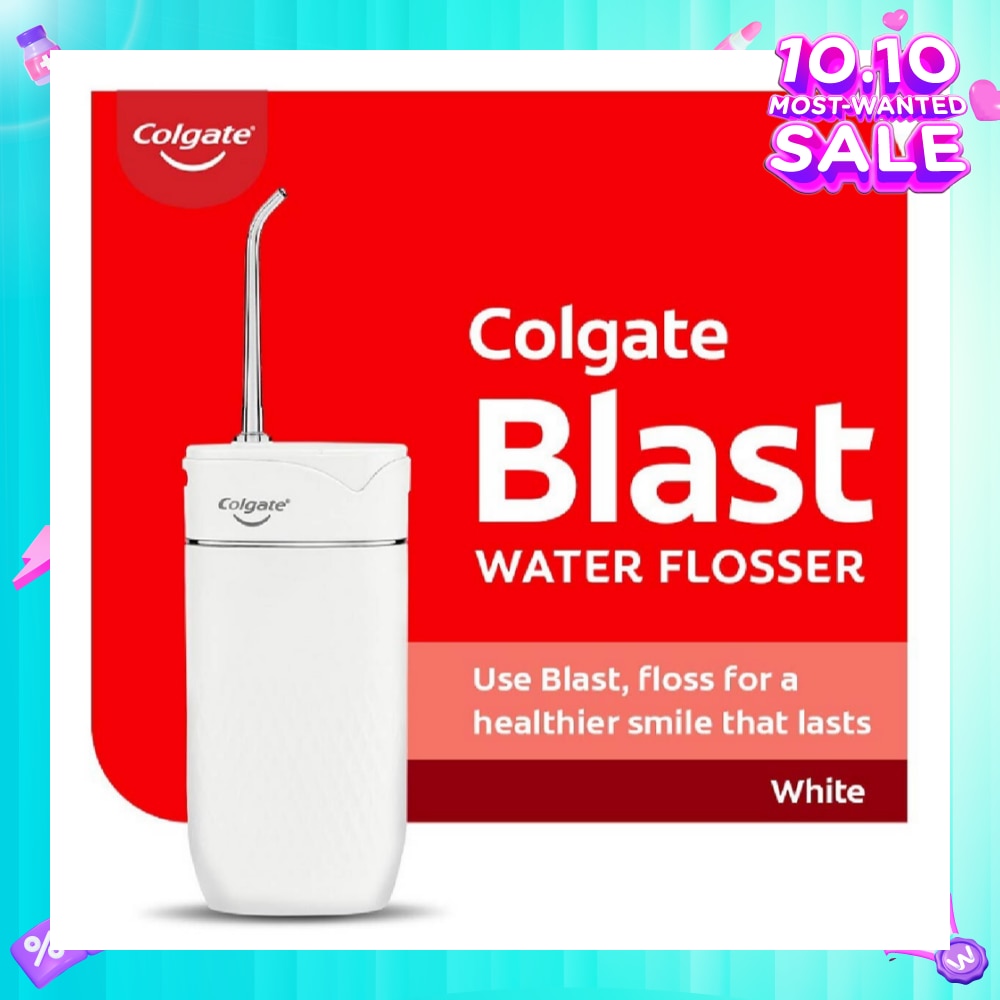 Portable Blast Water Flosser White Packset consists Flosser 1s + Nozzle 2s + USB Cord 1s