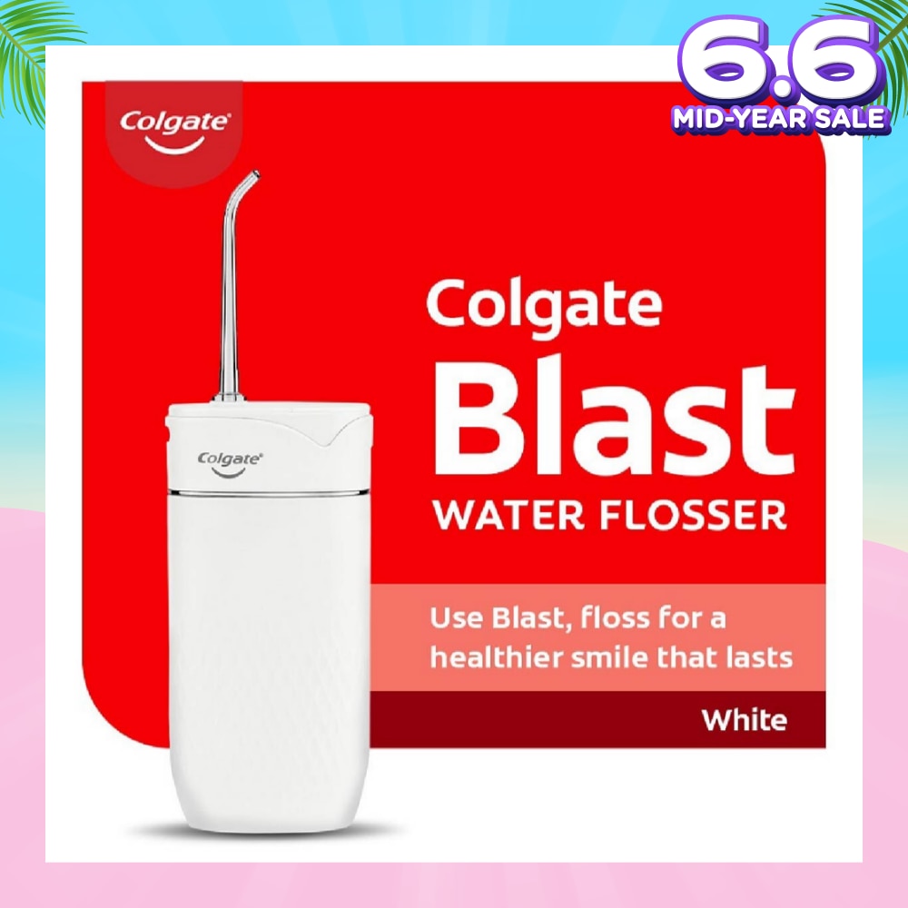 Portable Blast Water Flosser White Packset consists Flosser 1s + Nozzle 2s + USB Cord 1s