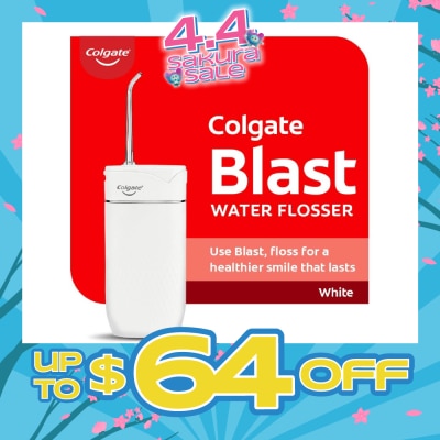 COLGATE Portable Blast Water Flosser White Packset consists Flosser 1s + Nozzle 2s + USB Cord 1s
