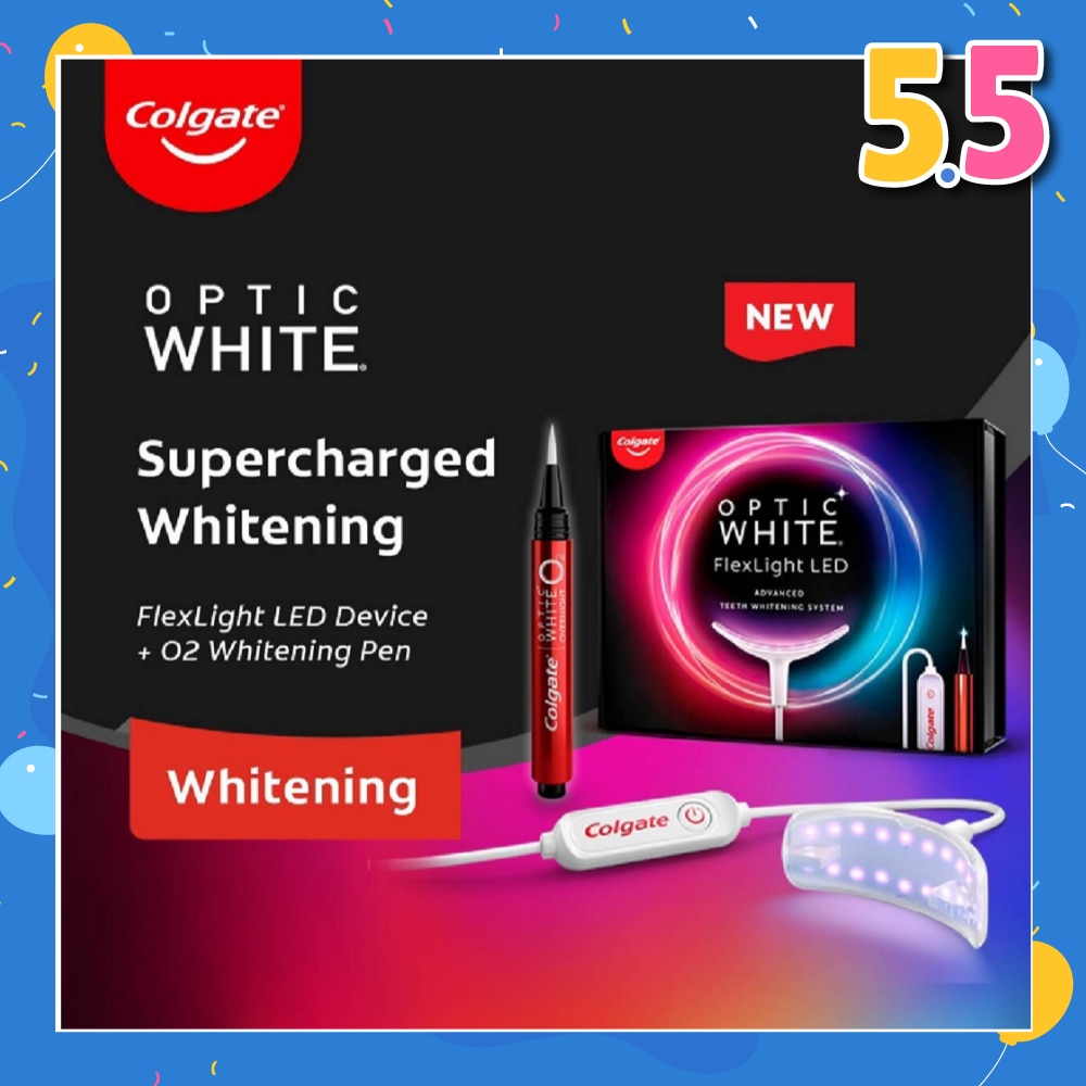 Optic White FlexLight LED Advanced Teeth Whitening Kit consists LED Device 1s + O2 Whitening Pen 1s