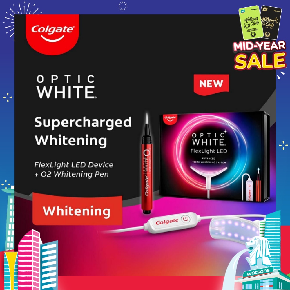 Optic White FlexLight LED Advanced Teeth Whitening Kit consists LED Device 1s + O2 Whitening Pen 1s