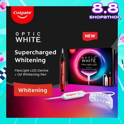 COLGATE Optic White FlexLight LED Advanced Teeth Whitening Kit consists LED Device 1s + O2 Whitening Pen 1s