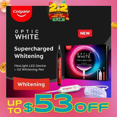COLGATE Optic White FlexLight LED Advanced Teeth Whitening Kit consists LED Device 1s + O2 Whitening Pen 1s