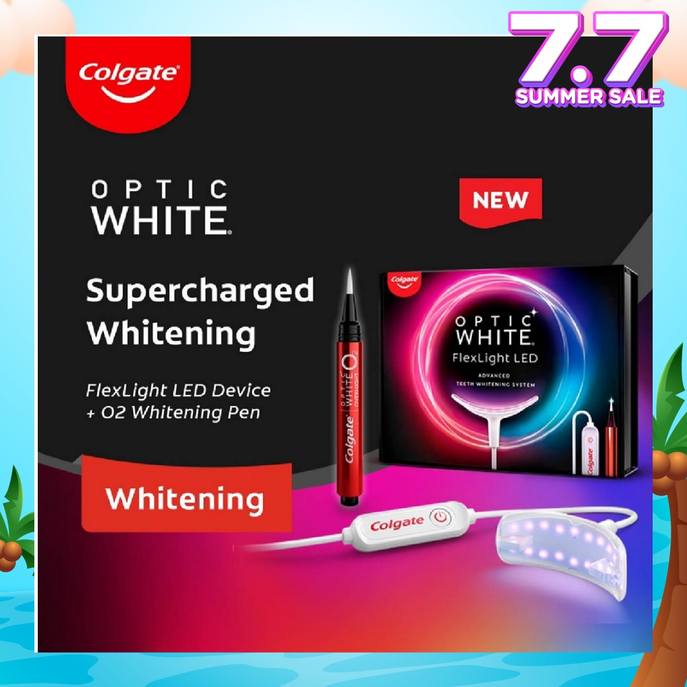 Optic White FlexLight LED Advanced Teeth Whitening Kit consists LED Device 1s + O2 Whitening Pen 1s