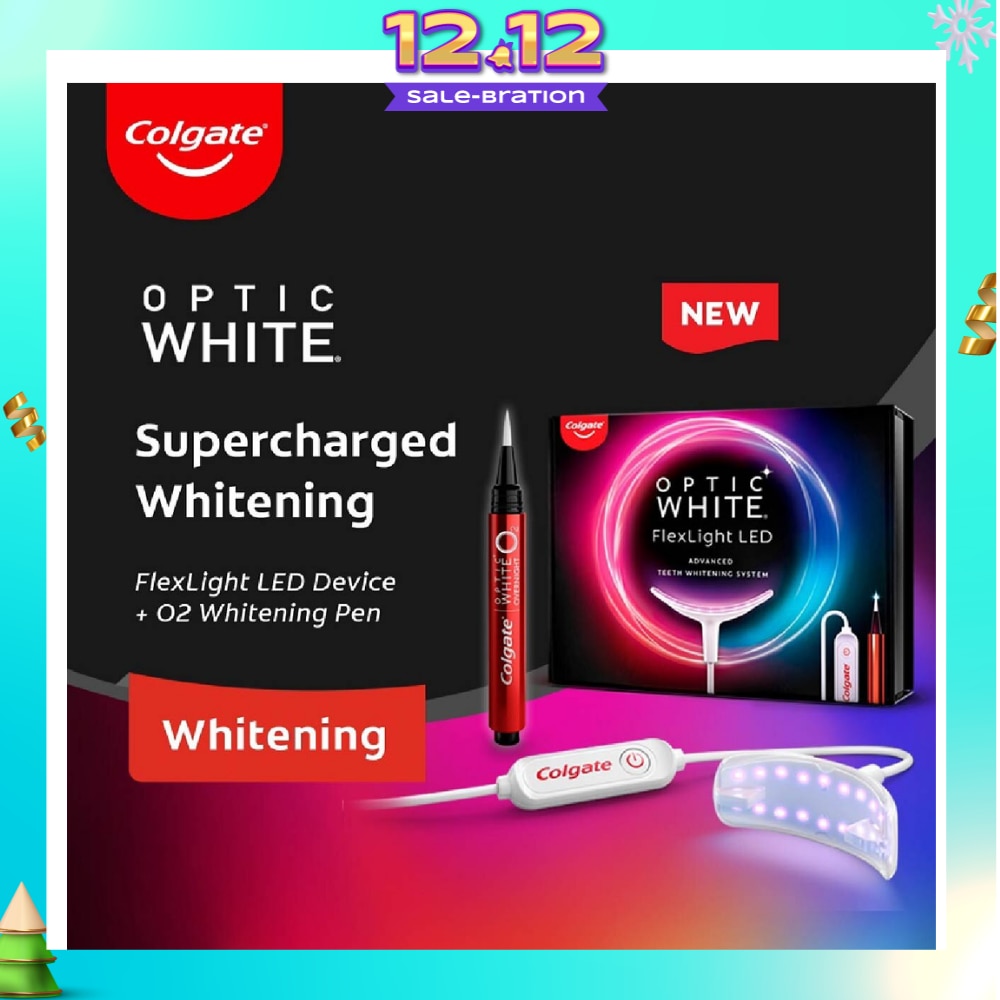 Optic White FlexLight LED Advanced Teeth Whitening Kit consists LED Device 1s + O2 Whitening Pen 1s (Expiry: May`2026)