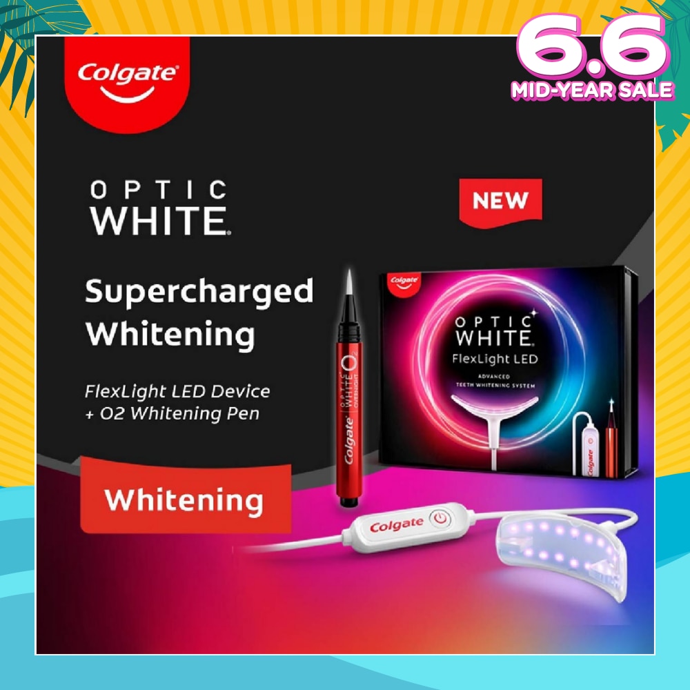 Optic White FlexLight LED Advanced Teeth Whitening Kit consists LED Device 1s + O2 Whitening Pen 1s