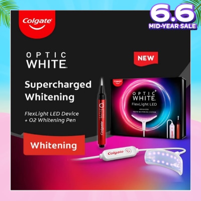 COLGATE Optic White FlexLight LED Advanced Teeth Whitening Kit consists LED Device 1s + O2 Whitening Pen 1s