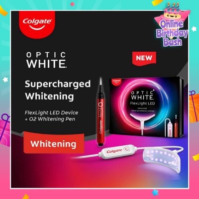 COLGATE Optic White FlexLight LED Advanced Teeth Whitening Kit consists LED Device 1s + O2 Whitening Pen 1s