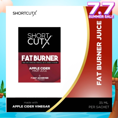 SHORTCUTX Apple Cider Vinegar Fat Burner Juice Sachet (Aids In Weight Loss + Boosts Metabolism + Blocks Carb Absorption)35ml X 7s